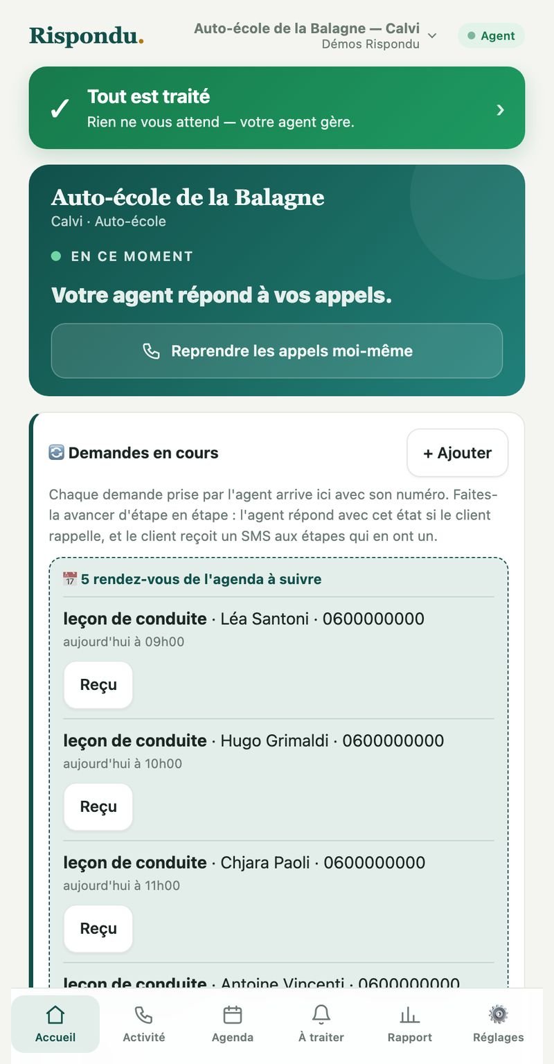 La webapp — Rispondu Auto-école