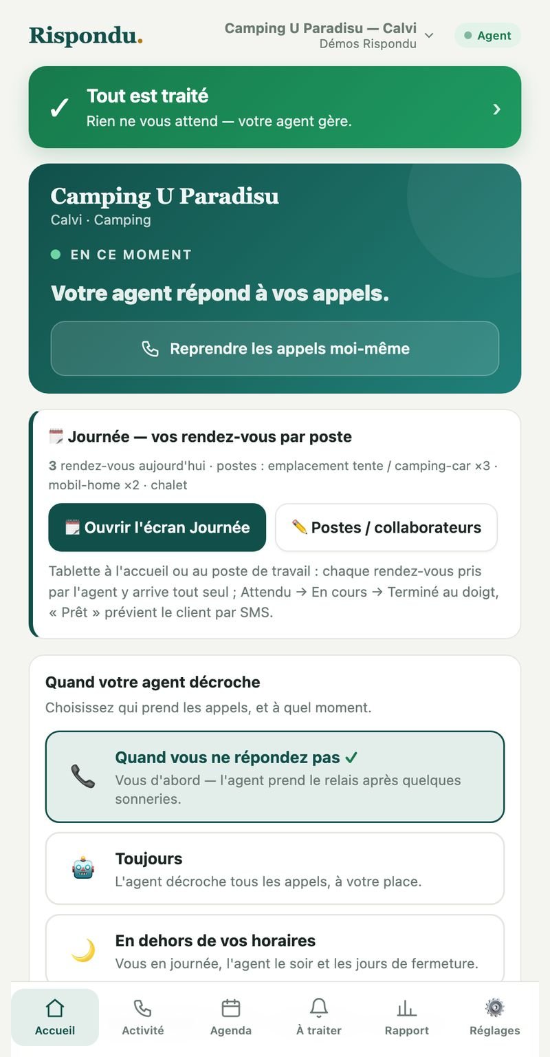 La webapp — Rispondu Camping