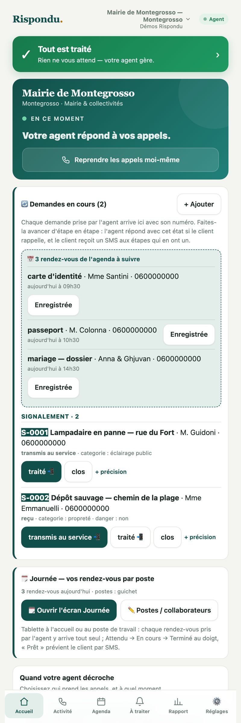 Les signalements — Rispondu Mairie & collectivités