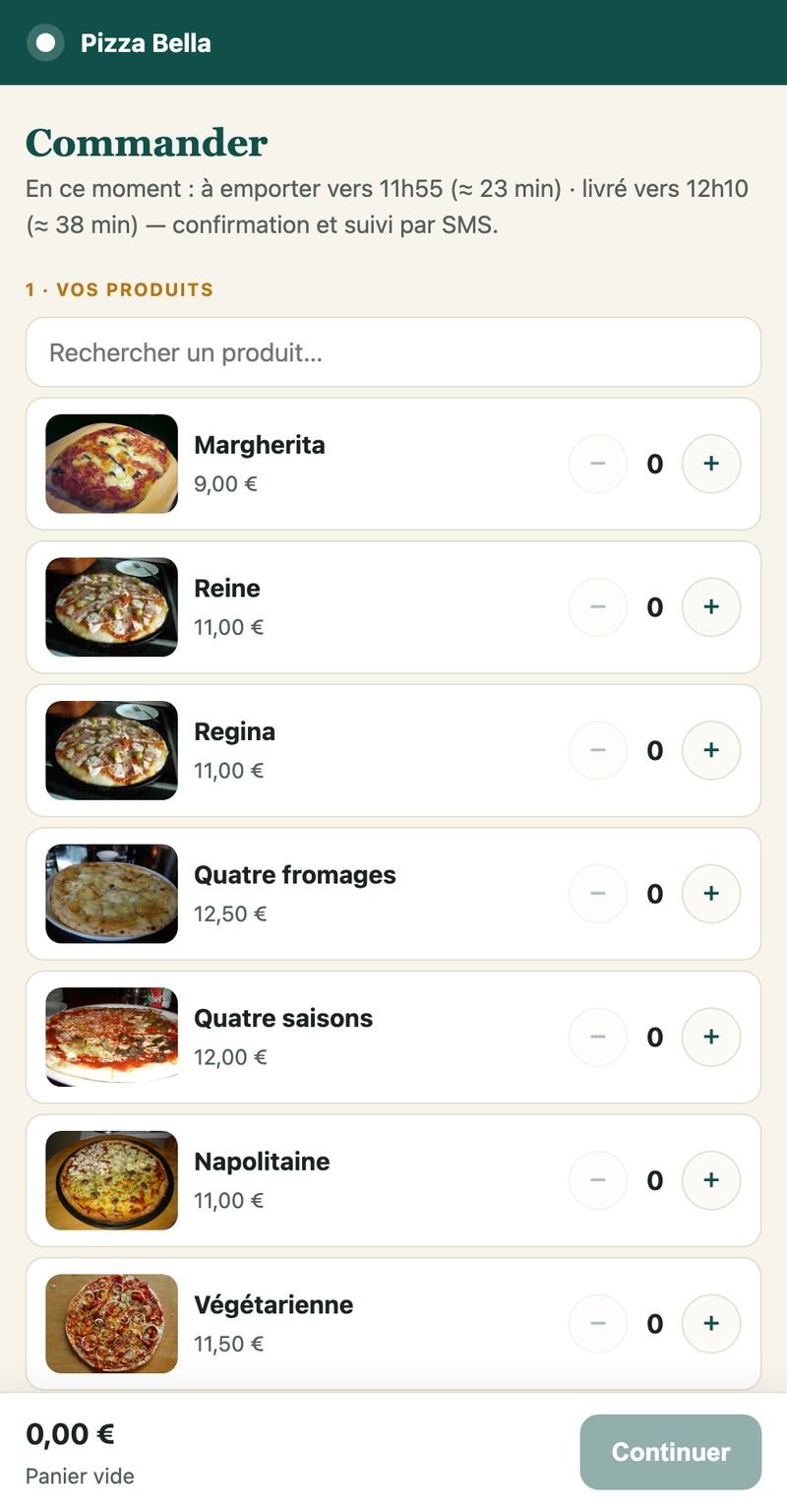 La commande en ligne — Rispondu Pizzeria